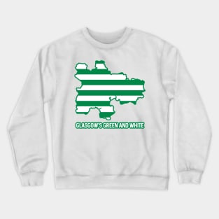 GLASGOW CITY CELTIC FOOTBALL CLUB WHITE AND GREEN MAP Crewneck Sweatshirt